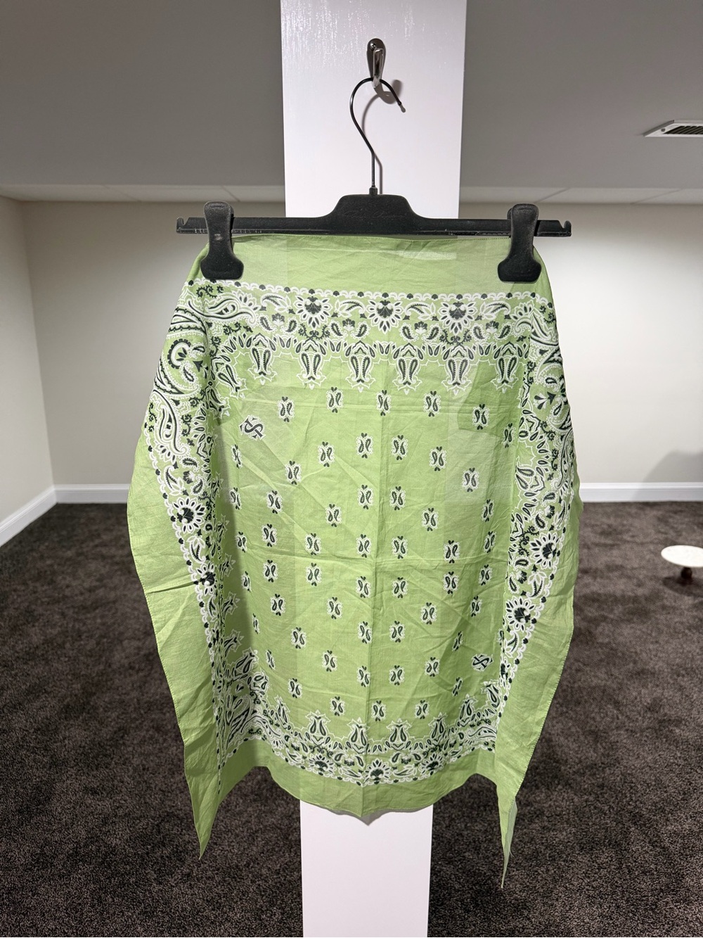 Saint Laurent Paris x Hedi Slimane Green Paisley Bandana Scarf